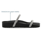 Black Shine Strap Flats