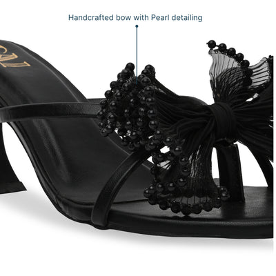 Black Pearl Ruffle Heels