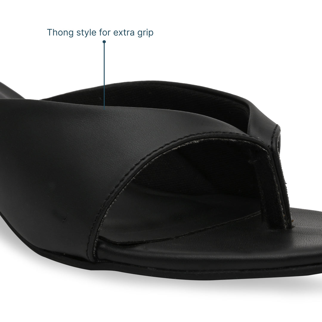 Black Toe Stopper Heels