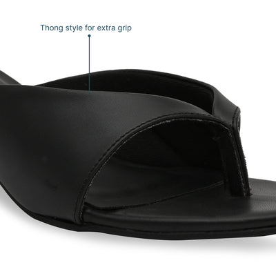 Black Toe Stopper Heels