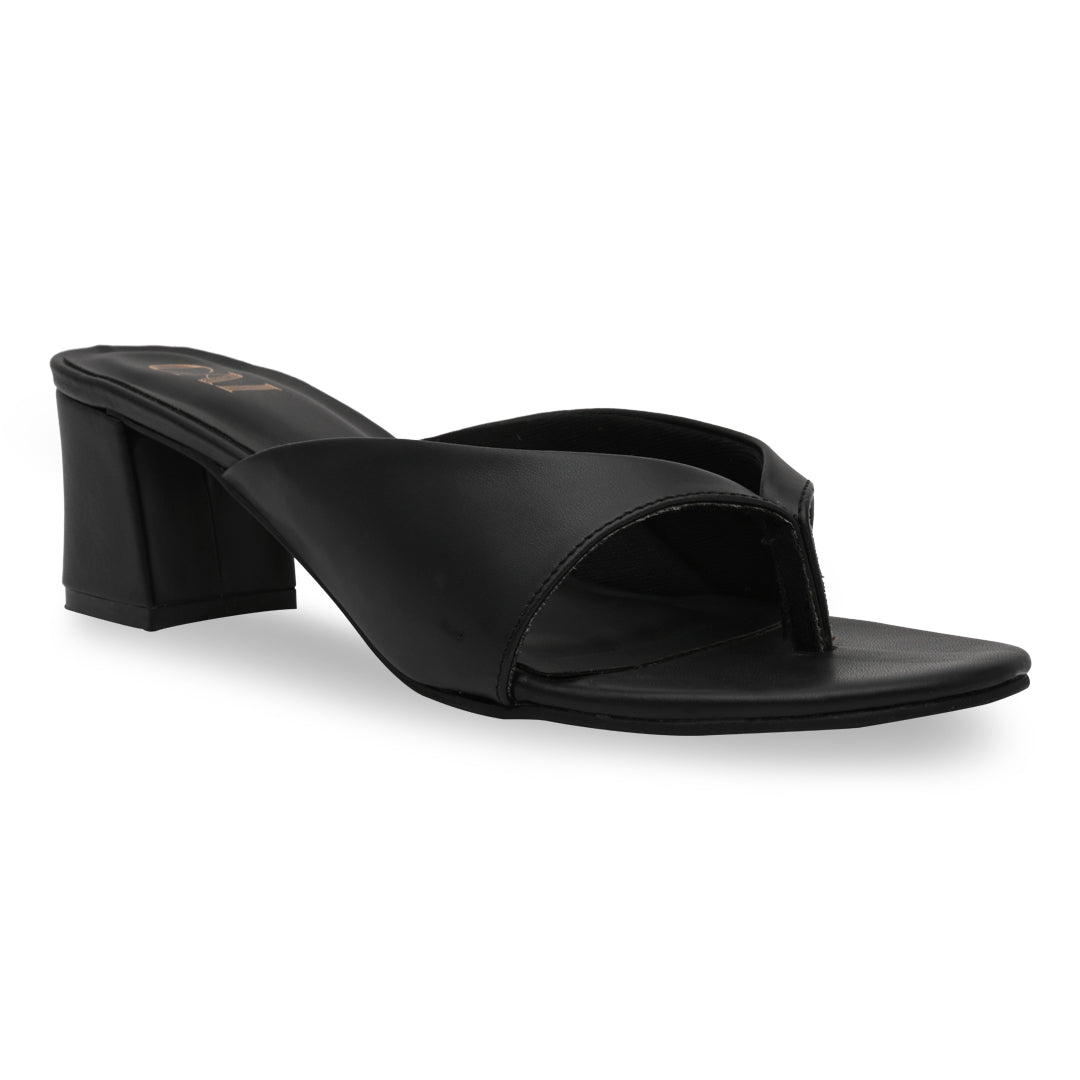 Black Toe Stopper Heels