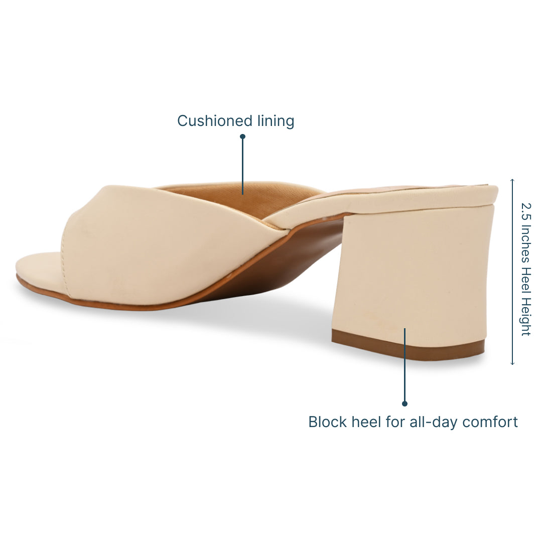 Cream Toe Stopper Heels