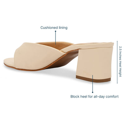 Cream Toe Stopper Heels