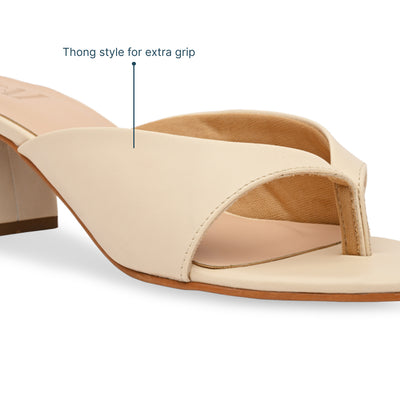 Cream Toe Stopper Heels
