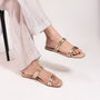 Twin Strap Gold Flats