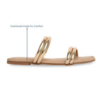 Twin Strap Gold Flats