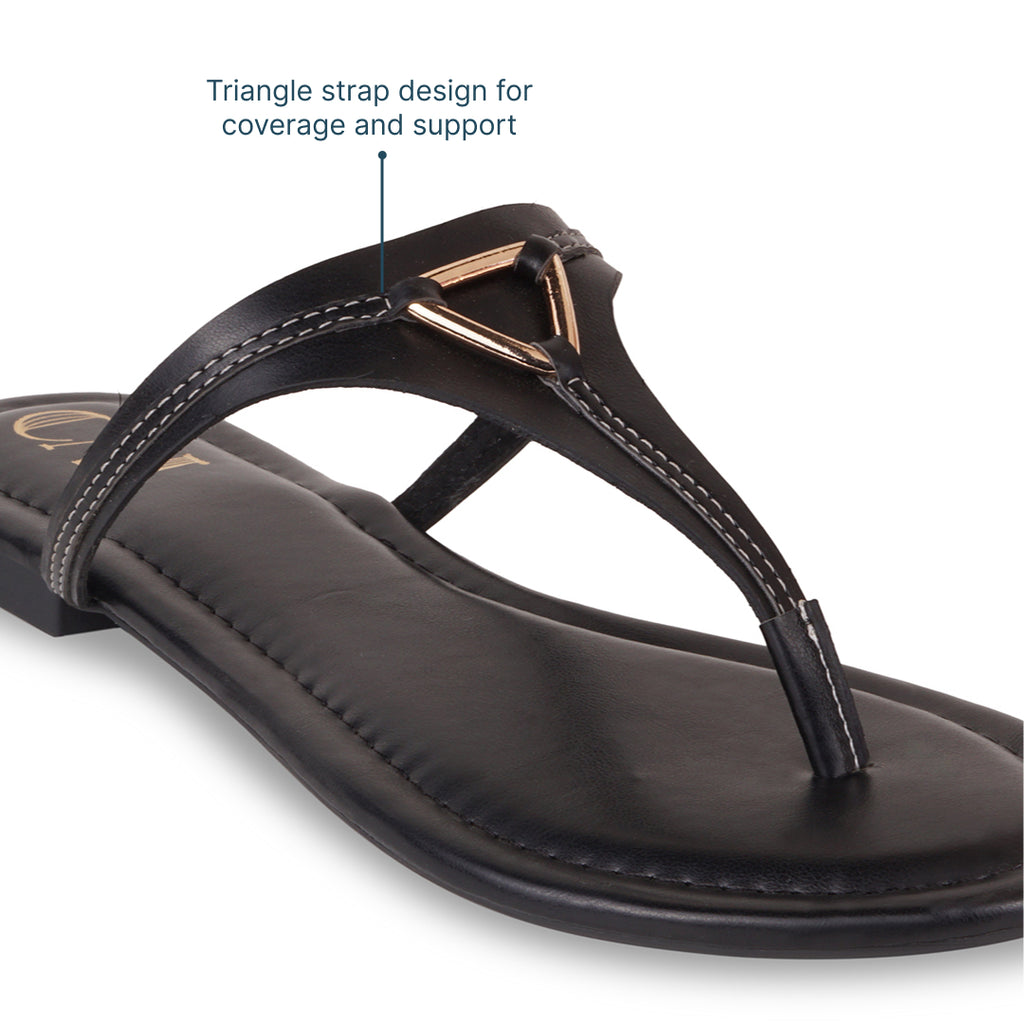 Tiny Tri Black Flats