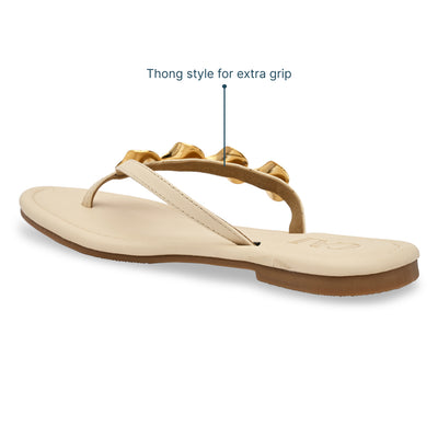 Gold Pebble Cream Flats