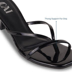 Black Thong Strap Heels