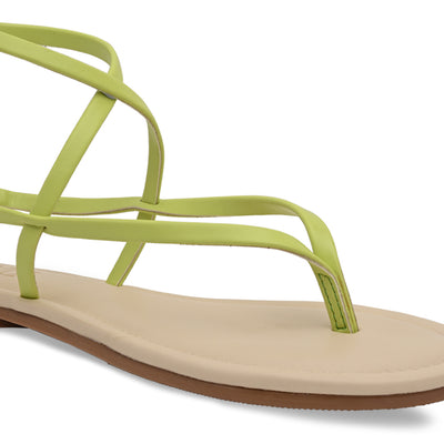 Green Strings Ankle Flats