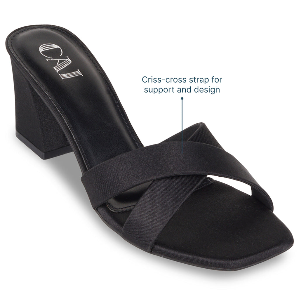 Crossover Black Heels