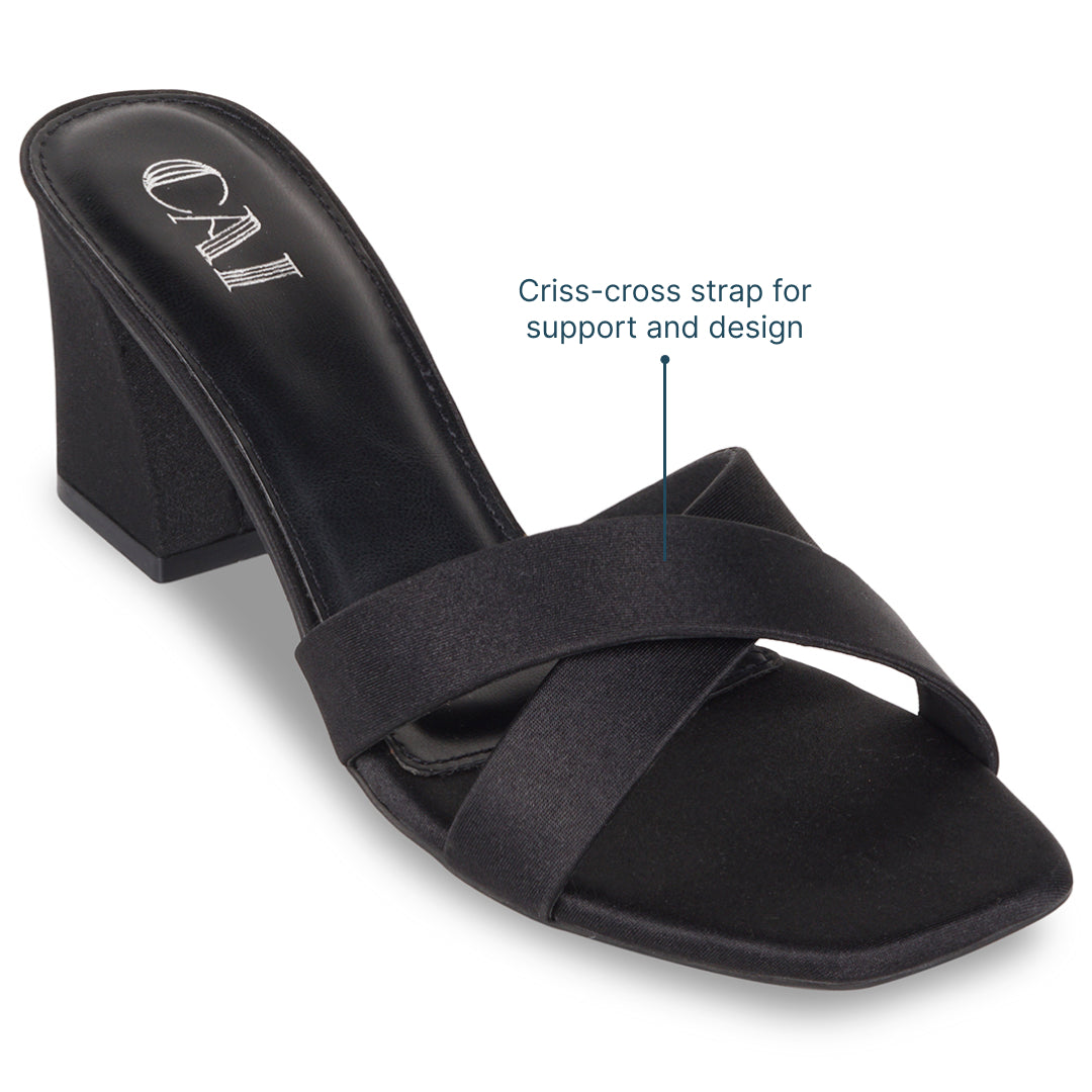 Crossover Black Heels