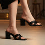 Crossover Black Heels