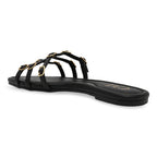 Multi Buckled Black Flats
