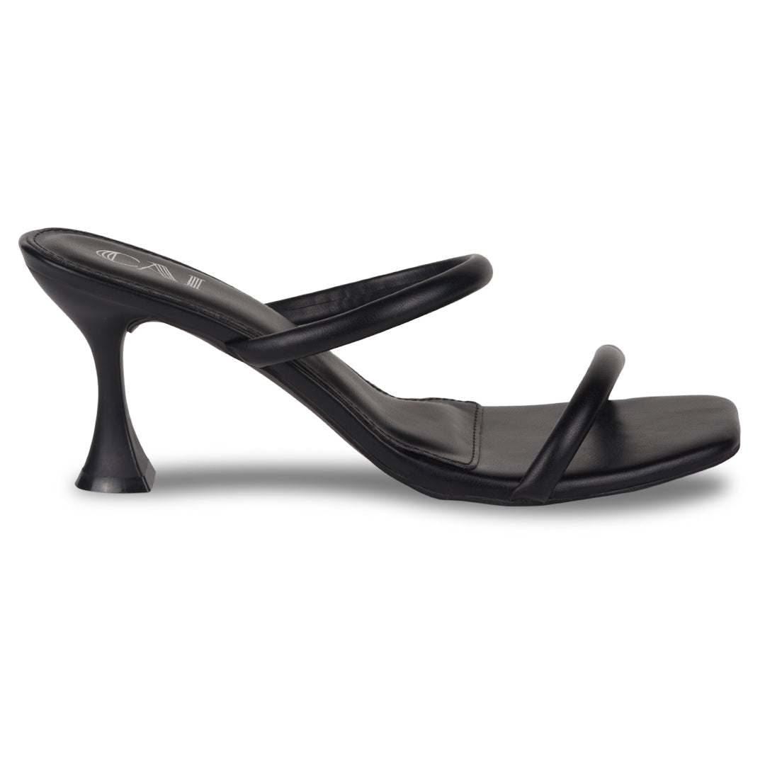 Dual Strap Black Heels
