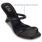 Dual Strap Black Heels