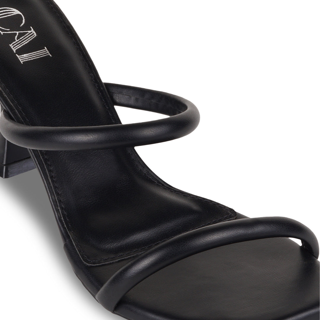 Dual Strap Black Heels