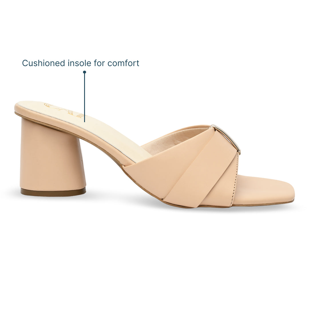 Beige Strapped Heel