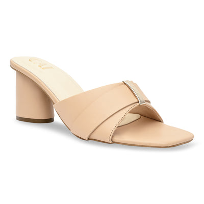 Beige Strapped Heel