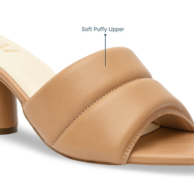 Puffed Tan Heels