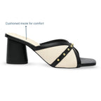 Canvas Rivet Black Heels