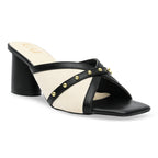 Canvas Rivet Black Heels
