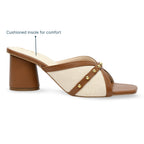 Canvas Rivet Tan Heels