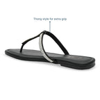 Shimmer Tstrap Black Flats