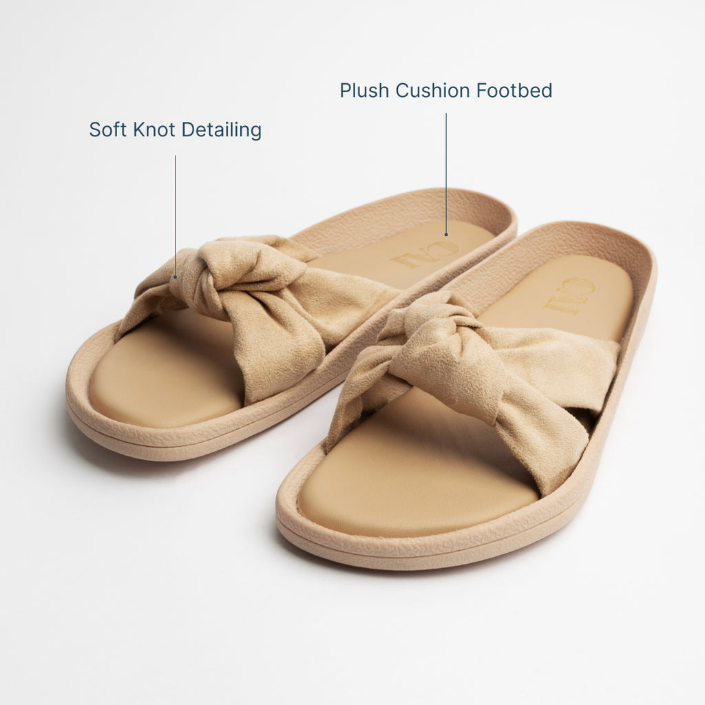 Knot Me Beige Slides