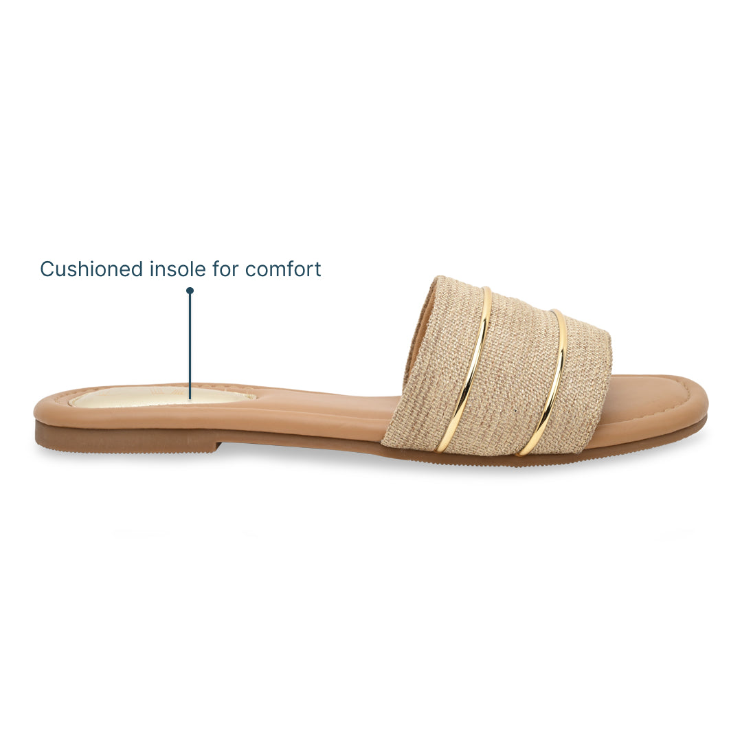 Jute with Gold Flats