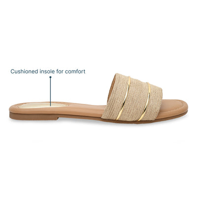 Jute with Gold Flats