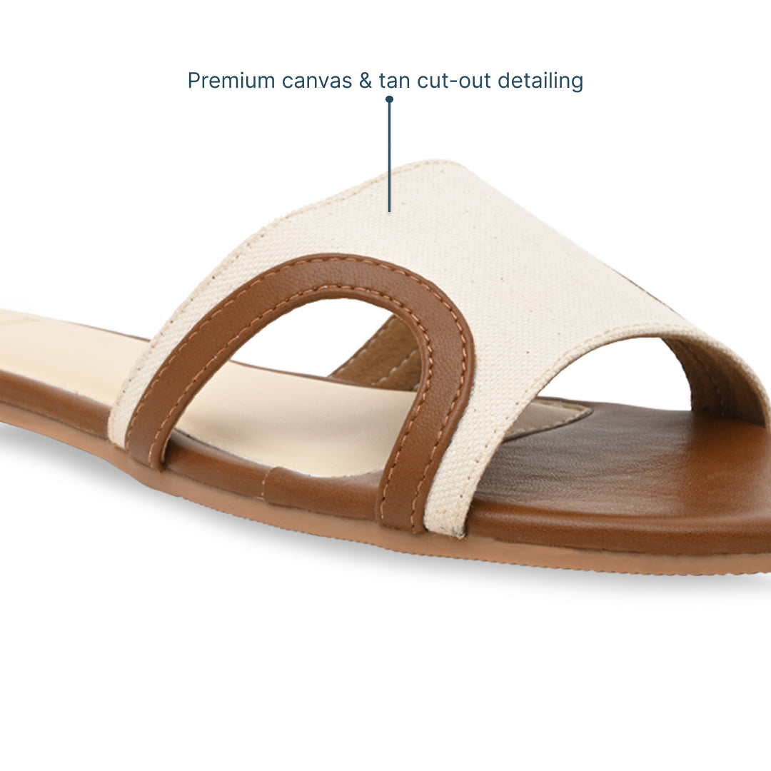 Curved in Canvas Tan Flats