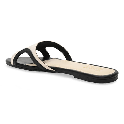 Curved in Canvas Black Flats