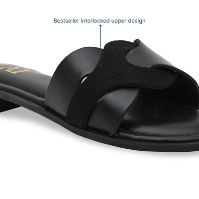 Black Interlock Flats