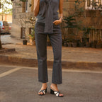 Canvas Rivet Black Heels