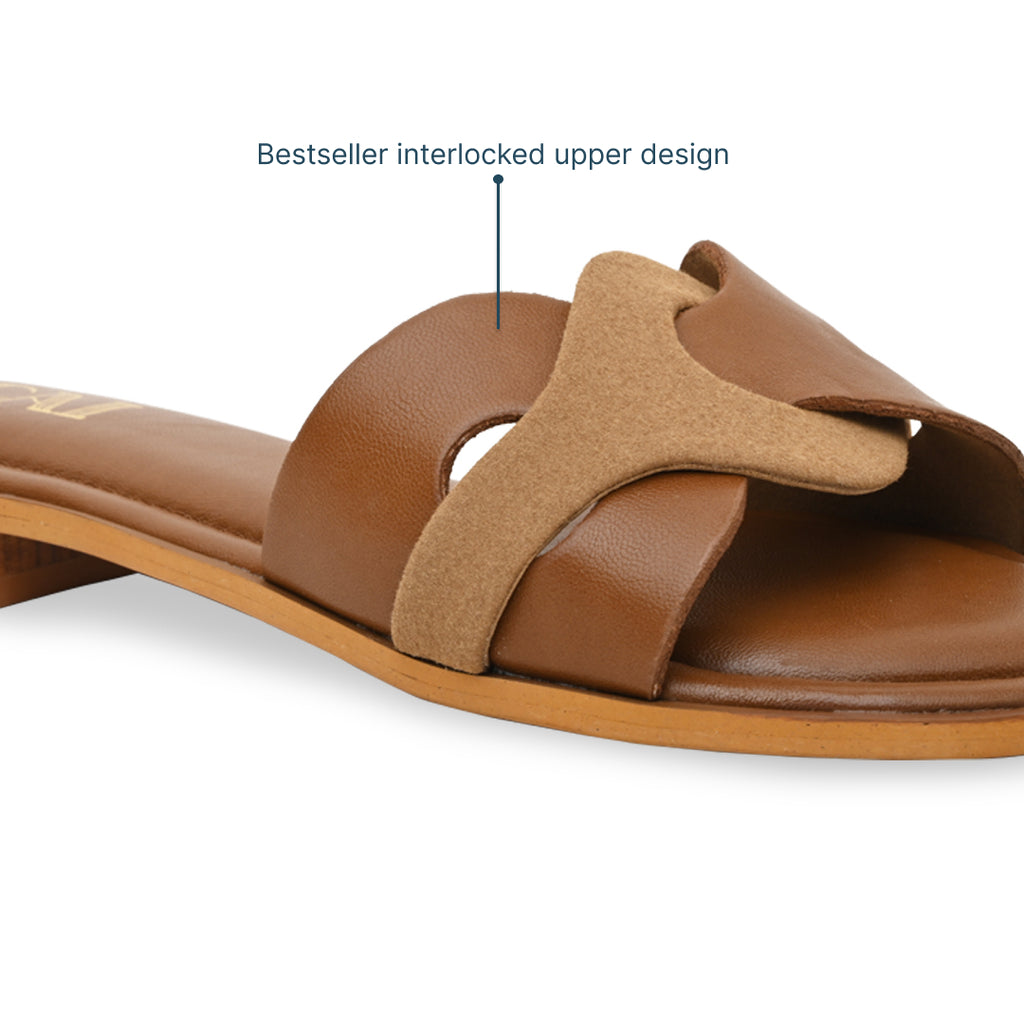 Tan Interlock Flats