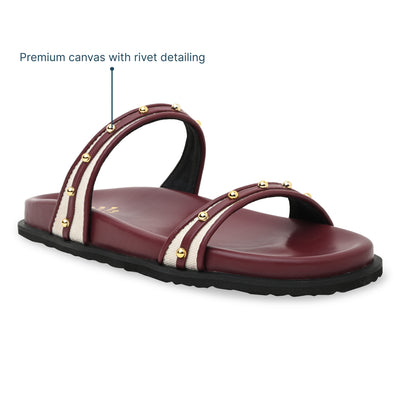 Rivet Canvas Maroon Slider