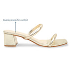 Golden Two Strap Heels