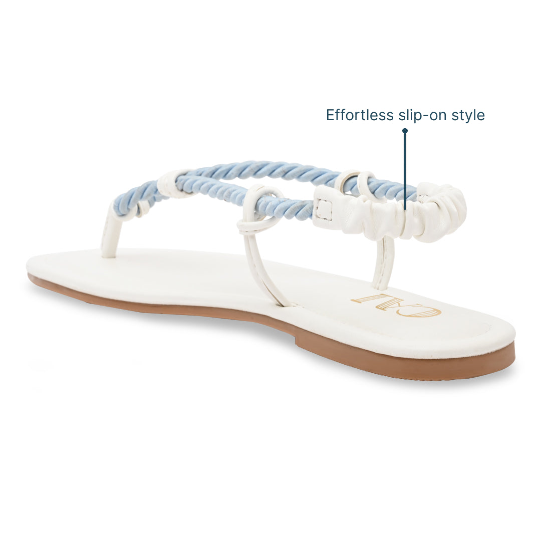 Light Blue Thong Rope Flat