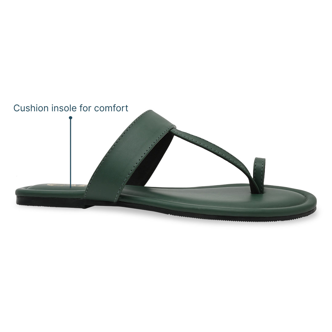 Emerald Green Thong Strap Flats