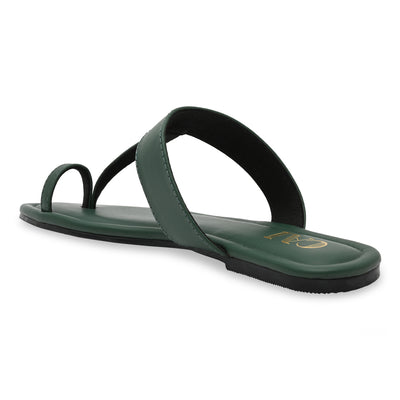 Emerald Green Thong Strap Flats