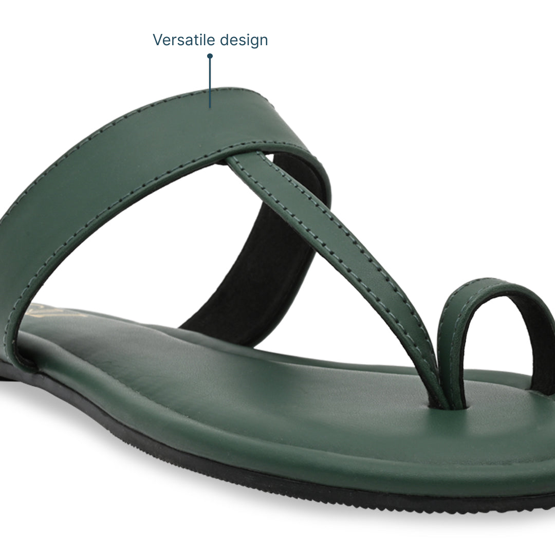 Emerald Green Thong Strap Flats