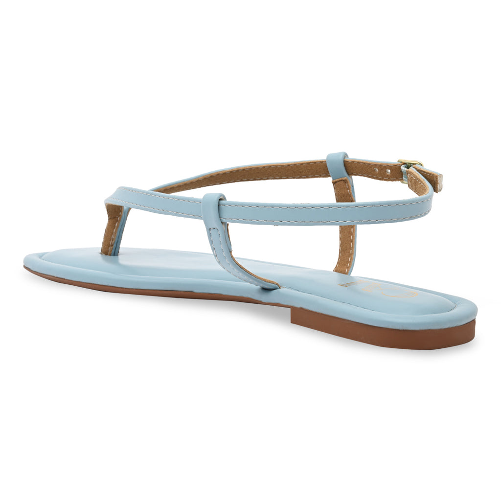 Blue Thong Backstrap Flats