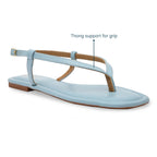 Blue Thong Backstrap Flats