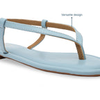 Blue Thong Backstrap Flats