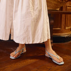 Blue Thong Backstrap Flats