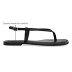 Black Thong Backstrap Flats