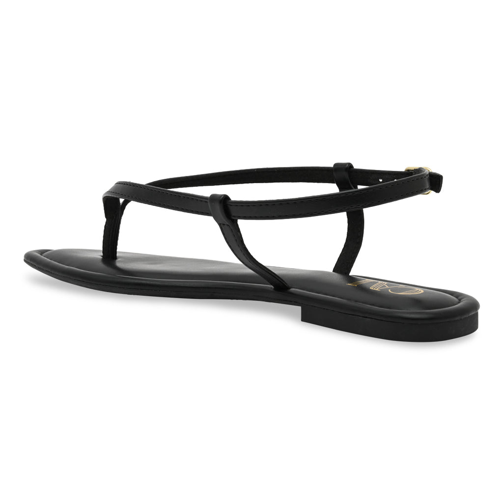 Black Thong Backstrap Flats