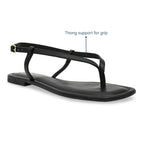 Black Thong Backstrap Flats