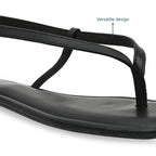 Black Thong Backstrap Flats